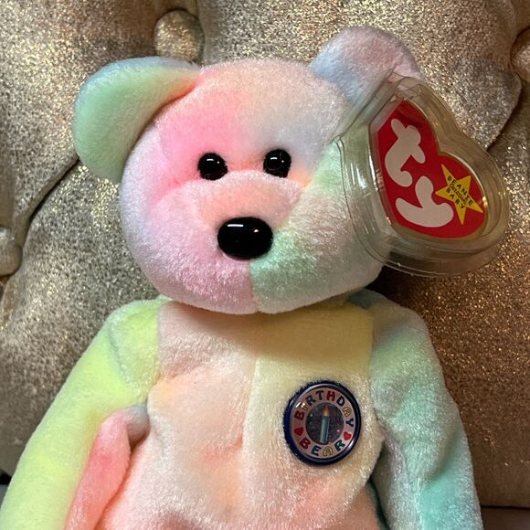 TY Beanie Baby "B.B. Bear " From 1999 & Display Case, Tag Cover, Error - Picture 3 of 10